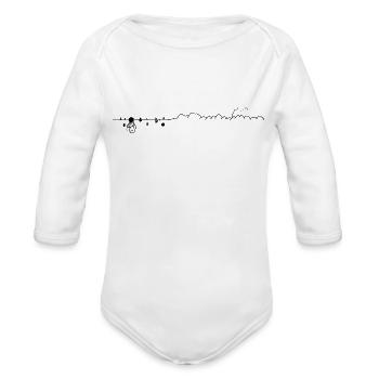 From Far Away - Organic Long Sleeve Baby Bodysuit - white - Front