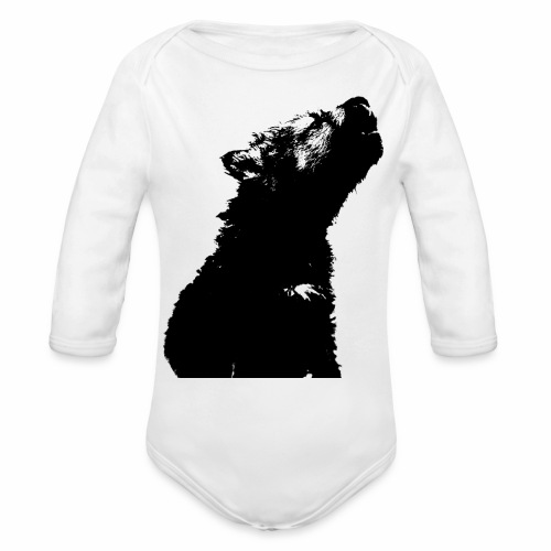 OnePleasure cool cute young wolf puppy gift ideas - Organic Long Sleeve Baby Bodysuit