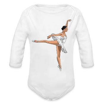 ballet dancer - Organic Long Sleeve Baby Bodysuit - white - Front