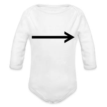 arrow - Organic Long Sleeve Baby Bodysuit - white - Front