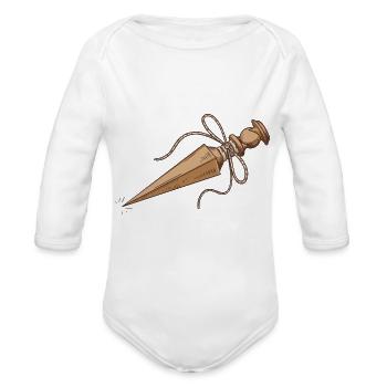 dagger stake - Organic Long Sleeve Baby Bodysuit - white - Front