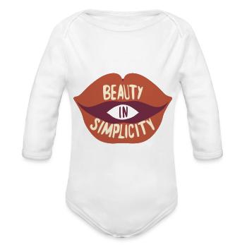 Beauty in Simplicity - Organic Long Sleeve Baby Bodysuit - white - Front