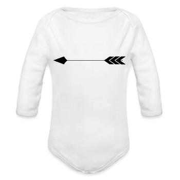 Arrow - Organic Long Sleeve Baby Bodysuit - white - Front