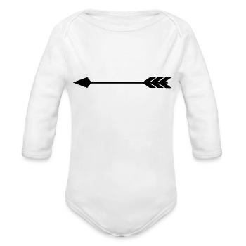 Arrow - Organic Long Sleeve Baby Bodysuit - white - Front
