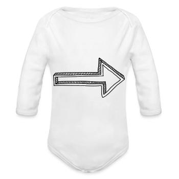 Arrow - Organic Long Sleeve Baby Bodysuit - white - Front