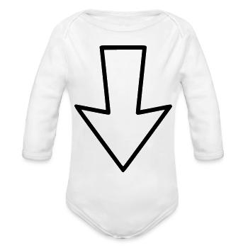 arrow - Organic Long Sleeve Baby Bodysuit - white - Front