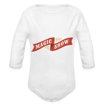 magic show - Organic Long Sleeve Baby Bodysuit - white - Front