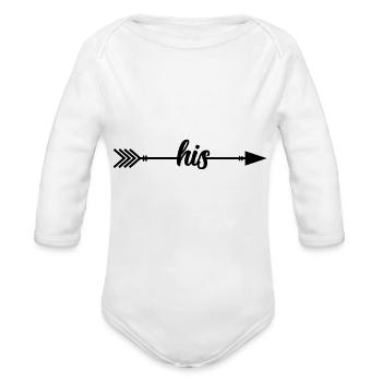 His Arrow - Organic Long Sleeve Baby Bodysuit - white - Front