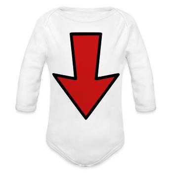 arrow - Organic Long Sleeve Baby Bodysuit - white - Front