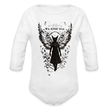 Image of a woman - Organic Long Sleeve Baby Bodysuit - white - Front
