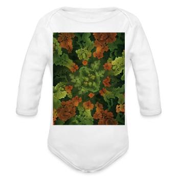 Fractal forest - Organic Long Sleeve Baby Bodysuit - white - Front