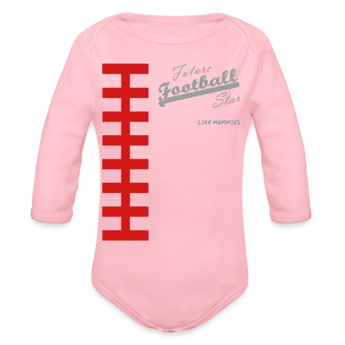 Football Laces for Baby 1 - Organic Long Sleeve Baby Bodysuit