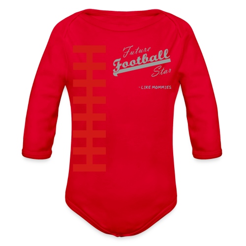 Football Laces for Baby 1 - Organic Long Sleeve Baby Bodysuit