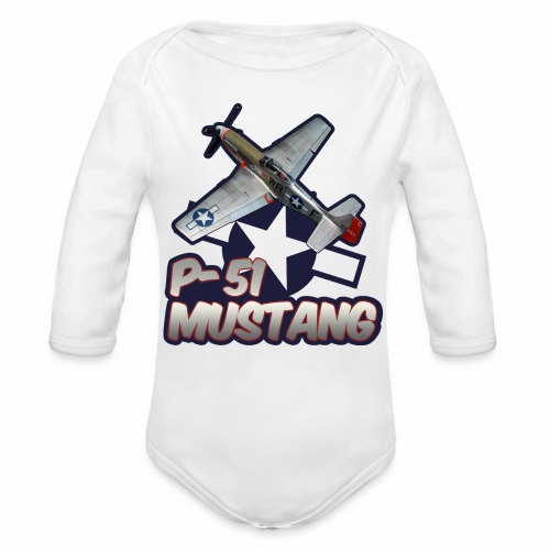 P-51 Mustang tribute - Organic Long Sleeve Baby Bodysuit