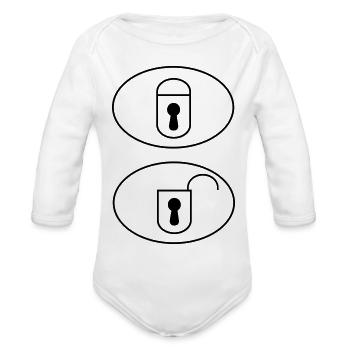 Car Remote Control Buttons - Organic Long Sleeve Baby Bodysuit - white - Front