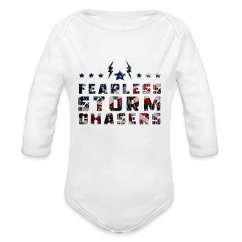 Fearless Storm Chasers - Organic Long Sleeve Baby Bodysuit - white - Front