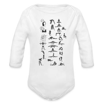 Yoga image design - Organic Long Sleeve Baby Bodysuit - white - Front