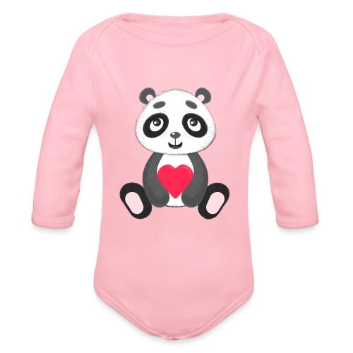 Sweetheart Panda - Organic Long Sleeve Baby Bodysuit
