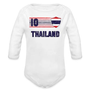 Thailand - Organic Long Sleeve Baby Bodysuit - white - Front