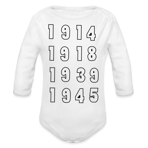 Great War Dates - Organic Long Sleeve Baby Bodysuit