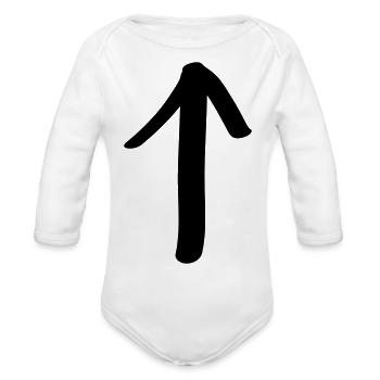 arrow - Organic Long Sleeve Baby Bodysuit - white - Front