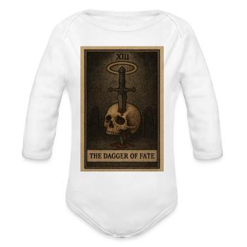 Dagger of Fate Tarot Design - Organic Long Sleeve Baby Bodysuit - white - Front