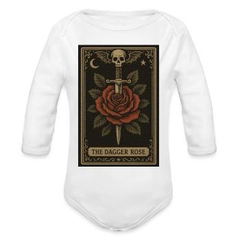 Dagger Rose Tarot - Organic Long Sleeve Baby Bodysuit - white - Front