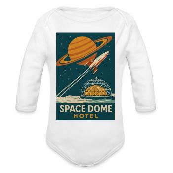 Space Dome Hotel Poster - Organic Long Sleeve Baby Bodysuit - white - Front