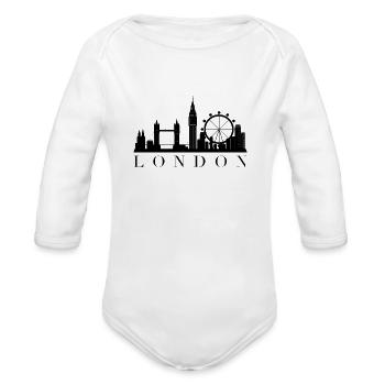 London - Organic Long Sleeve Baby Bodysuit - white - Front