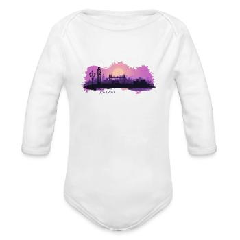 London - Organic Long Sleeve Baby Bodysuit - white - Front