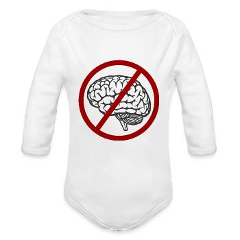 Idiocratie Pas de cerveau - Cache-couche à manches longues bio - blanc - Devant