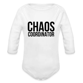 Chaos coordinator - Organic Long Sleeve Baby Bodysuit - white - Front
