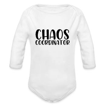 Chaos coordinator - Organic Long Sleeve Baby Bodysuit - white - Front