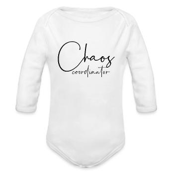 Chaos coordinator - Organic Long Sleeve Baby Bodysuit - white - Front