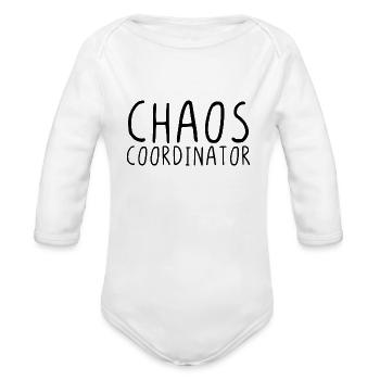 Chaos coordinator - Organic Long Sleeve Baby Bodysuit - white - Front