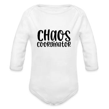 Chaos coordinator - Organic Long Sleeve Baby Bodysuit - white - Front