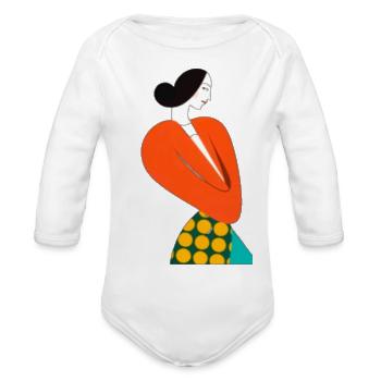 Simplicity Unveiled - Organic Long Sleeve Baby Bodysuit - white - Front