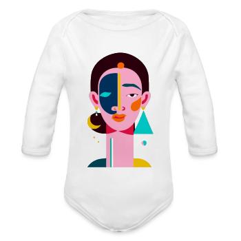 Elegance in Simplicity - Organic Long Sleeve Baby Bodysuit - white - Front