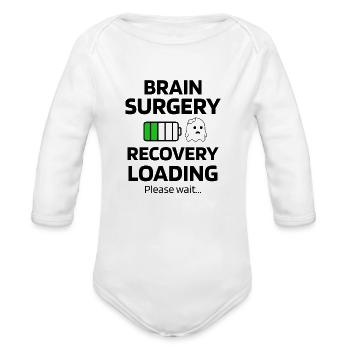 Récupération de chirurgie du cerveau | Survivant de chirurgie du cerveau - Cache-couche à manches longues bio - blanc - Devant