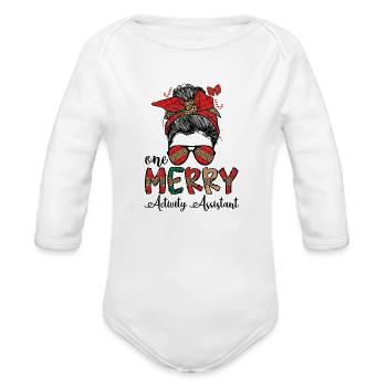 Activity Assistant Christmas Activity Professional - Organic Long Sleeve Baby Bodysuit - white - Front
