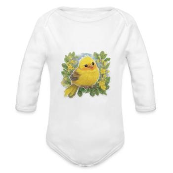 Oiseau jaune - Cache-couche à manches longues bio - blanc - Devant