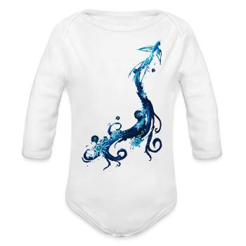 Going Away Is The Bluebird - Organic Long Sleeve Baby Bodysuit - white - Front
