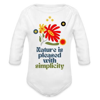 Nature is pleased with simplicity Organic Unisex - Organic Long Sleeve Baby Bodysuit - white - Front