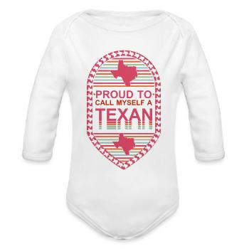 FIER DE ME DIRE TEXAN - Cache-couche à manches longues bio - blanc - Devant