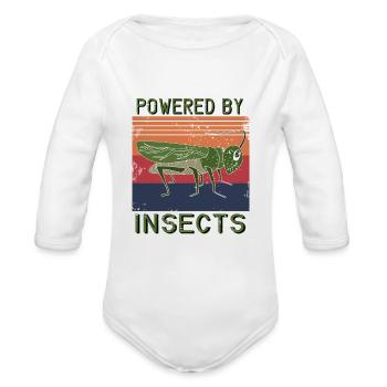 Powered by Insects - Organic Long Sleeve Baby Bodysuit - white - Front