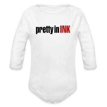 PRETTY IN INK - Organic Long Sleeve Baby Bodysuit - white - Front