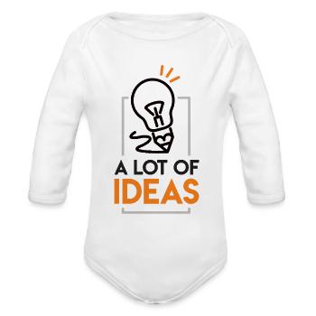 Bright abundance of ideas - Organic Long Sleeve Baby Bodysuit - white - Front