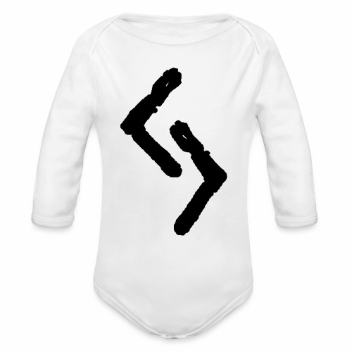 Elder Futhark Rune Jera - Letter J - Organic Long Sleeve Baby Bodysuit