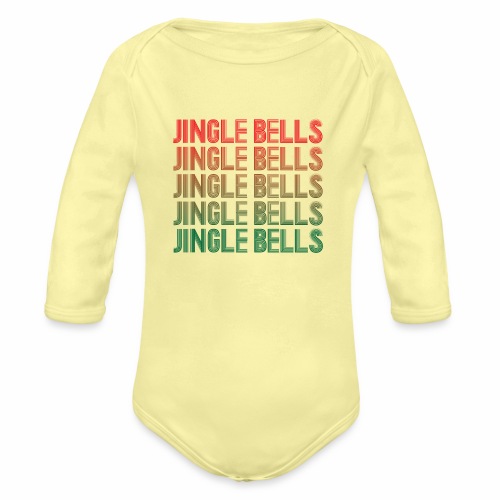 Jingle Bells Retro Snowy Christmas Pajama Gift. - Organic Long Sleeve Baby Bodysuit