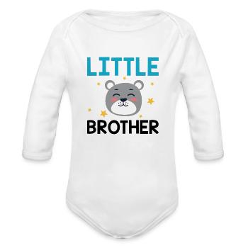 Little Brother - Organic Long Sleeve Baby Bodysuit - white - Front